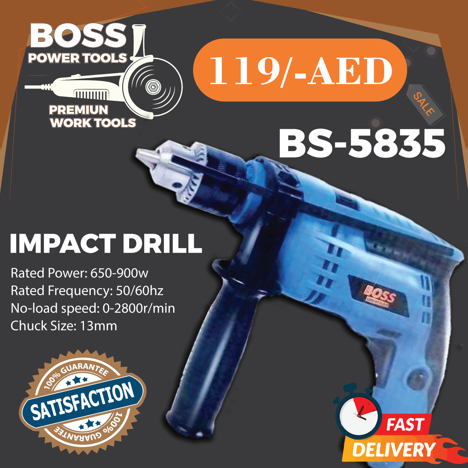 til eksil matrix elefant Impact Drill BS-5835 – Boss Power Tools