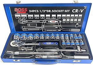 BOSS 24Pieces Ratchet Socket Set 1/2"